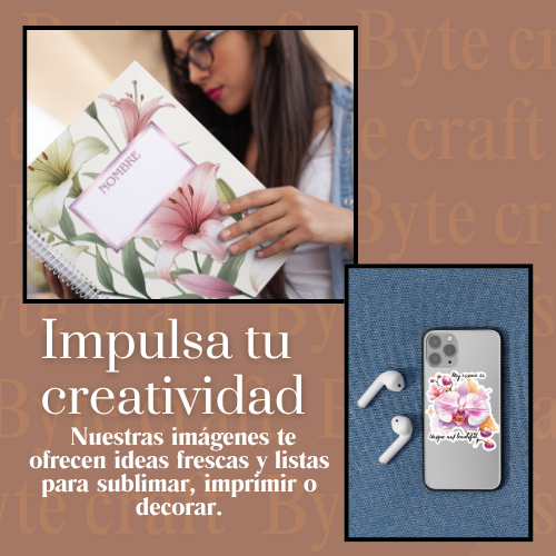 Set Digital de 5 Notebooks Florales + 17 Stickers PNG Versátiles