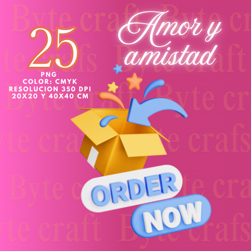 Pack Digital de Imágenes Románticas: 25 Diseños PNG para San Valentín y Amor