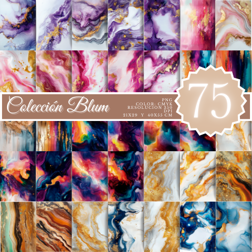 Colección Digital Mármol y Arte Abstracto – 75 Fondos PNG de Lujo para Sublimación y Diseño