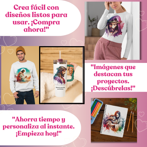 Pack Digital Jesús de Nazaret – 28 Imágenes PNG Religiosas para Sublimación, DTF y Manualidades