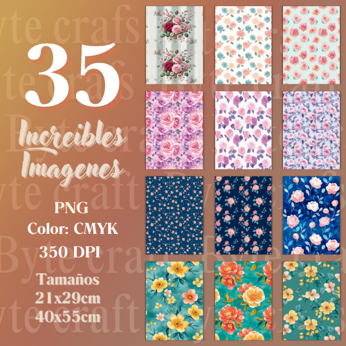 Colección de Fondos Florales Exclusivos – PNG Alta Resolución para Sublimación y Diseño Creativo