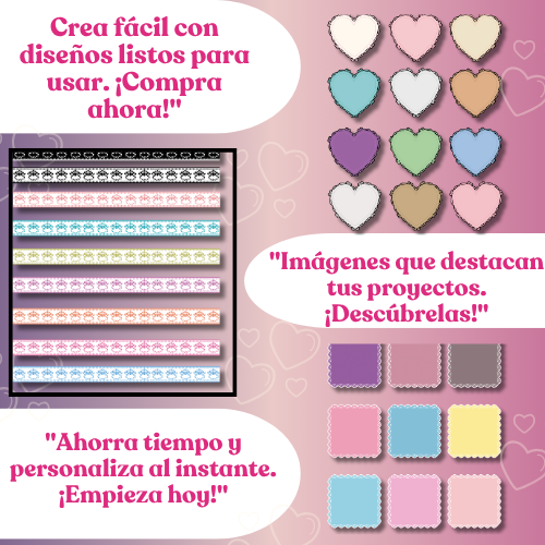 Kit Digital de Etiquetas y Elementos Decorativos – 100 PNG para Imprimir y Personalizar