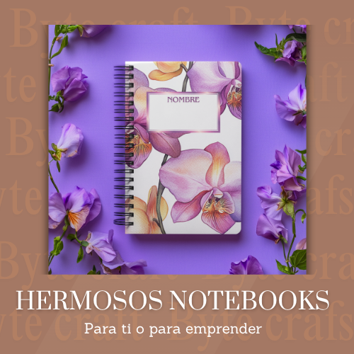Set Digital de 5 Notebooks Florales + 17 Stickers PNG Versátiles