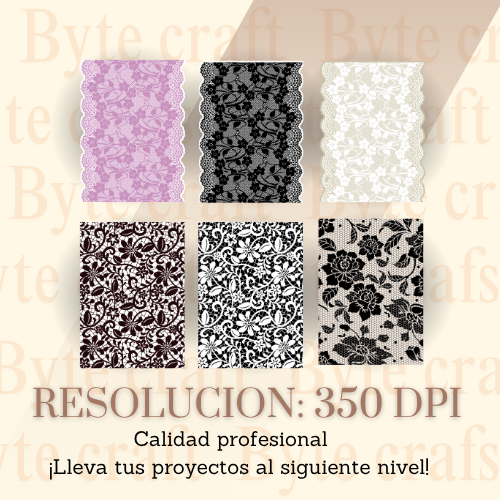 "Colección Digital Encajes y Fondos Texturizados – 47 Diseños PNG para Diseño y Papelería Creativa"