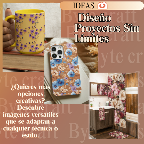 Colección de Fondos Florales Rústicos – PNG Alta Resolución para Sublimación y Diseño Creativo