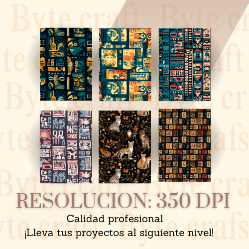 Colección Digital Tribal y Texturas Étnicas – 40 Fondos PNG para Arte y Diseño Creativo