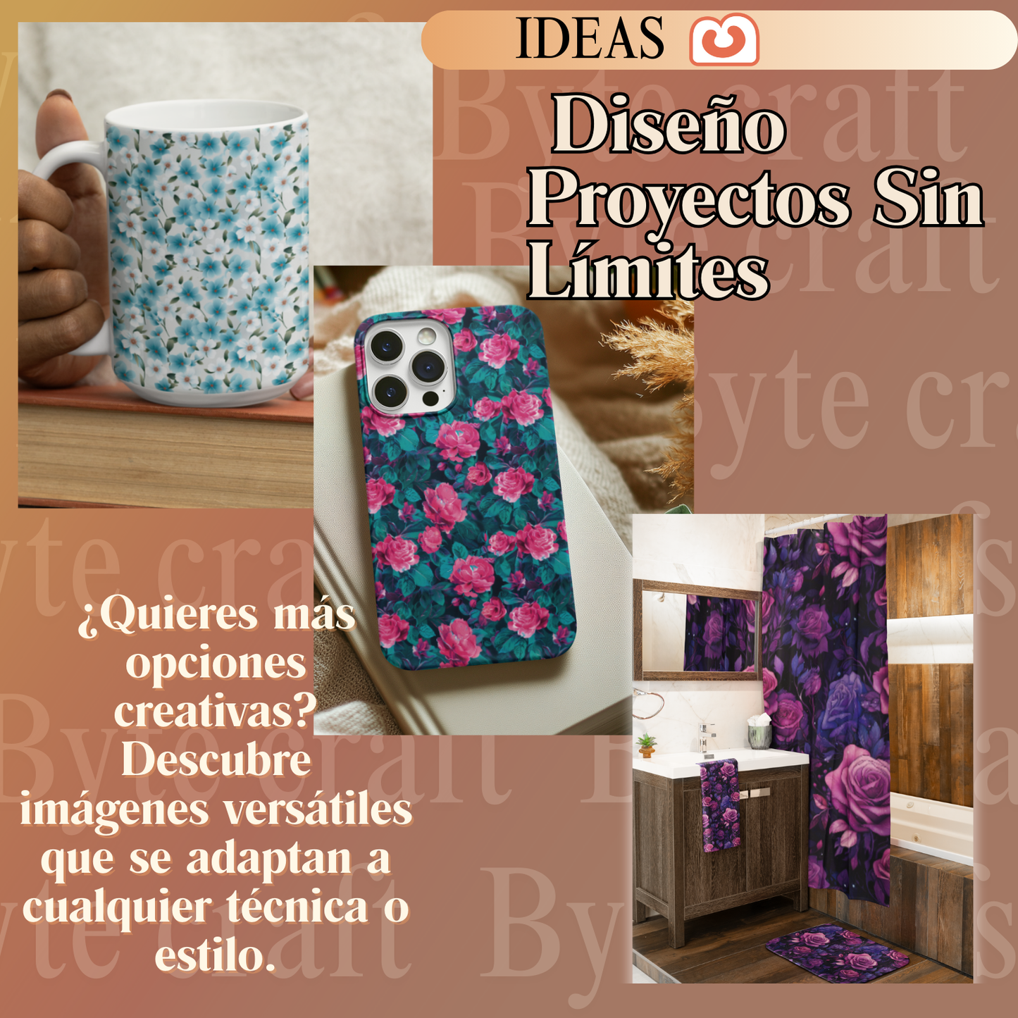 Colección de Fondos Florales Coloridos – PNG Alta Resolución para Sublimación y Diseño Creativo"