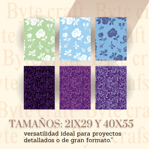Colección Digital Encajes Florales – 47 Fondos PNG para Sublimación y Papelería Creativa