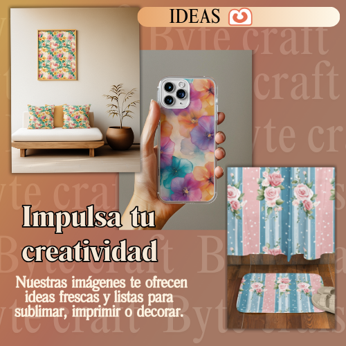 "Colección de Fondos Florales para Sublimación y Diseño Creativo – PNG Alta Resolución CMYK"