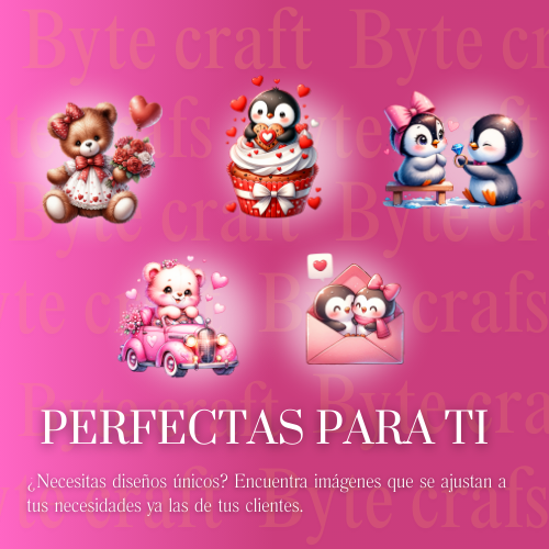 Pack Digital de Imágenes Románticas: 25 Diseños PNG para San Valentín y Amor