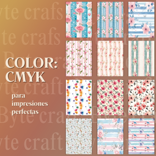 "Colección de Fondos Florales para Sublimación y Diseño Creativo – PNG Alta Resolución CMYK"
