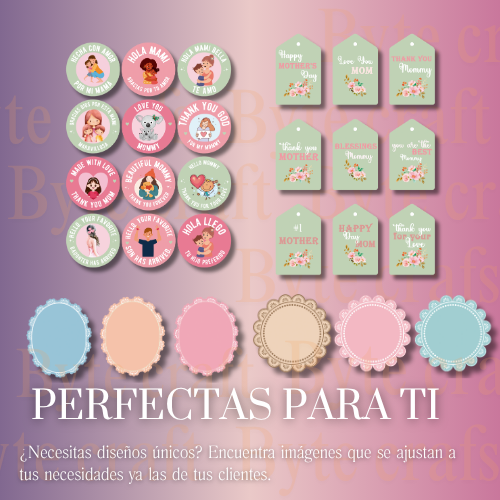 Kit Digital de Etiquetas y Elementos Decorativos – 100 PNG para Imprimir y Personalizar