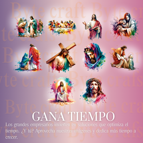 Pack Digital Jesús de Nazaret – 28 Imágenes PNG Religiosas para Sublimación, DTF y Manualidades