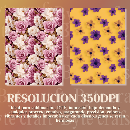 Colección de Fondos Florales Rústicos – PNG Alta Resolución para Sublimación y Diseño Creativo