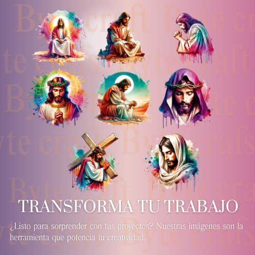 Pack Digital Jesús de Nazaret – 28 Imágenes PNG Religiosas para Sublimación, DTF y Manualidades