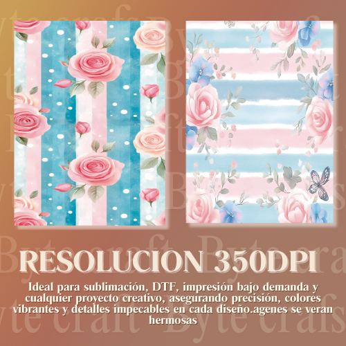 "Colección de Fondos Florales para Sublimación y Diseño Creativo – PNG Alta Resolución CMYK"