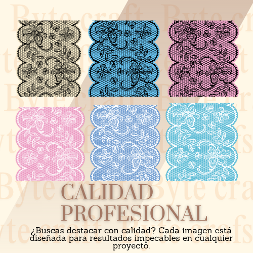 "Colección Digital Encajes y Fondos Texturizados – 47 Diseños PNG para Diseño y Papelería Creativa"