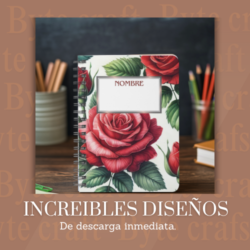 Set Digital de 5 Notebooks Florales + 17 Stickers PNG Versátiles
