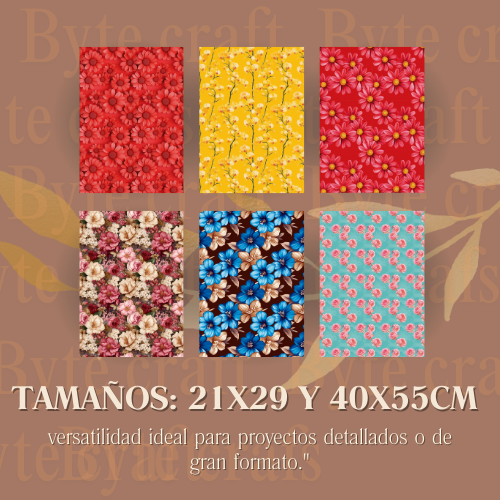 Colección de Fondos Florales Rústicos – PNG Alta Resolución para Sublimación y Diseño Creativo