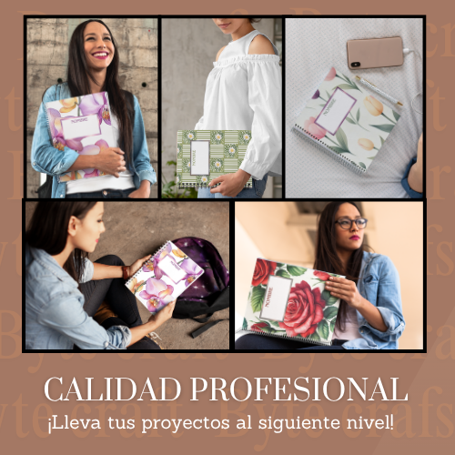 Set Digital de 5 Notebooks Florales + 17 Stickers PNG Versátiles