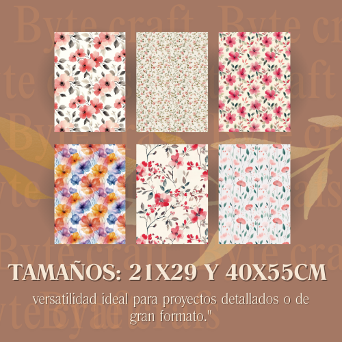 "Colección de Fondos Florales para Sublimación y Diseño Creativo – PNG Alta Resolución CMYK"