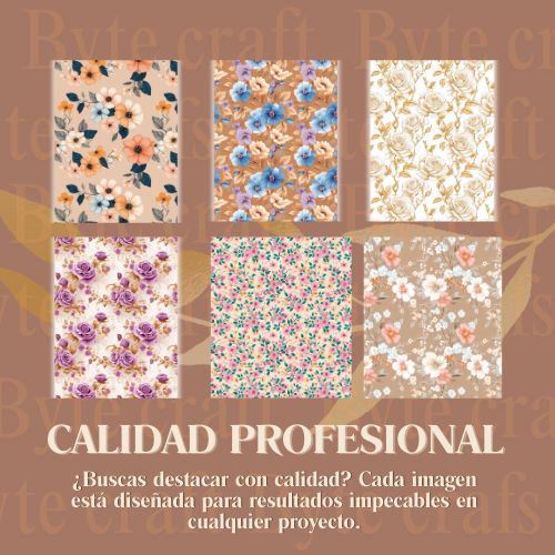 Colección de Fondos Florales Rústicos – PNG Alta Resolución para Sublimación y Diseño Creativo