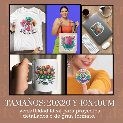 Set Digital de 5 Notebooks Florales + 17 Stickers PNG Versátiles