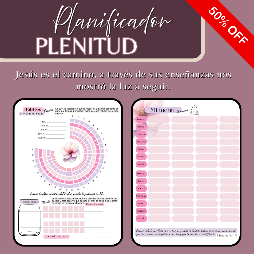 Planner Cristiano Digital Atemporal — Agenda Espiritual con Versículos y Parábolas de Jesús