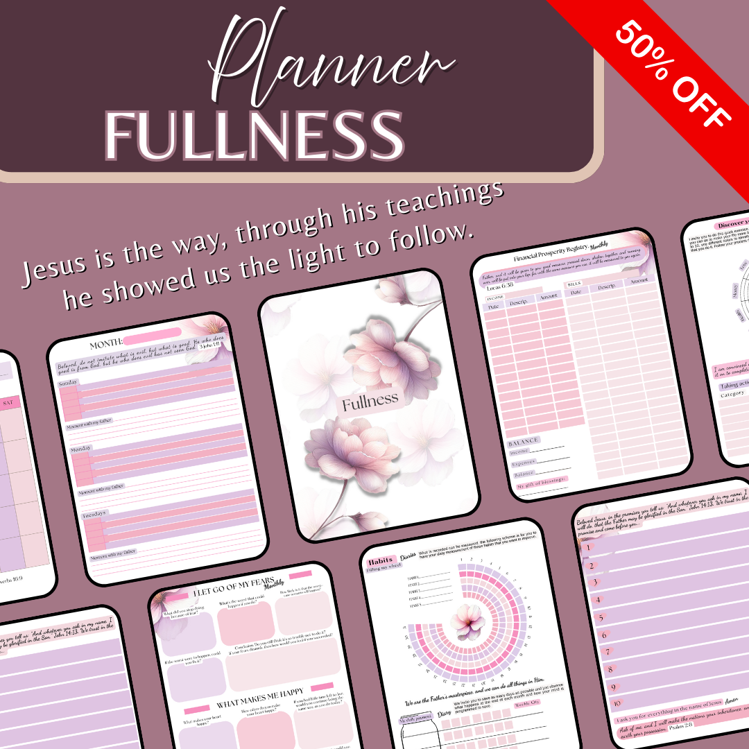Timeless Christian Digital Planner — Spiritual Agenda with Bible Verses and Parables of Jesus