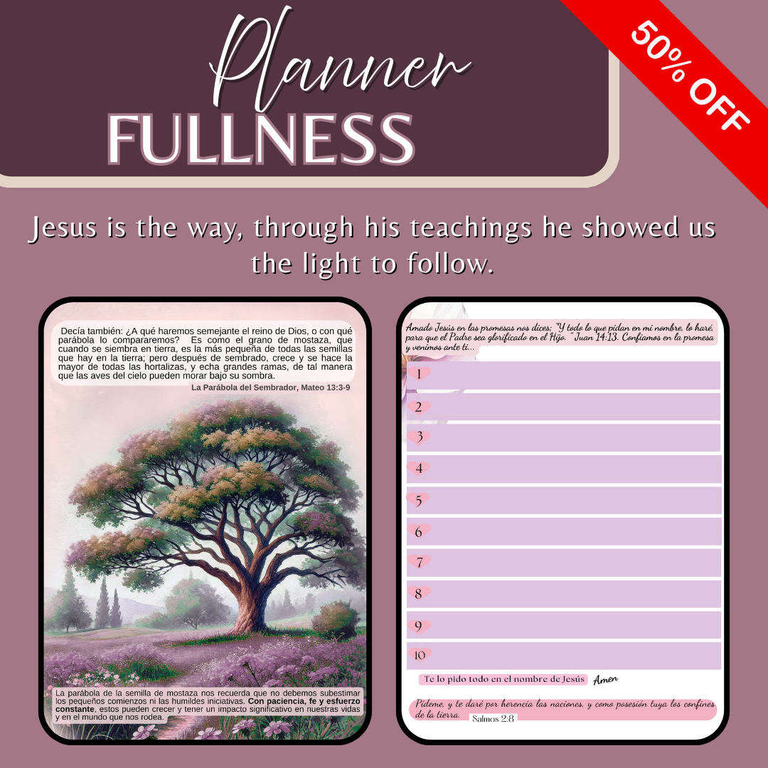 Timeless Christian Digital Planner — Spiritual Agenda with Bible Verses and Parables of Jesus