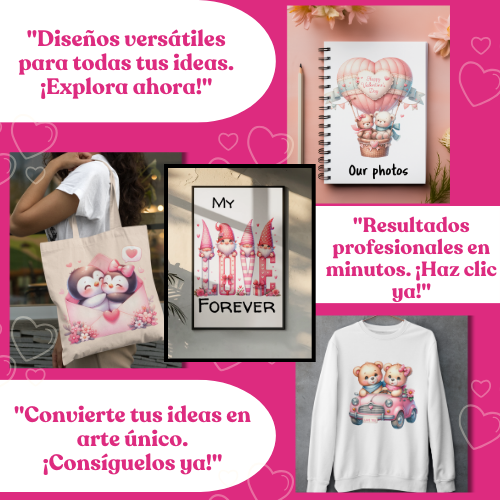 Pack Digital de Imágenes Románticas: 25 Diseños PNG para San Valentín y Amor