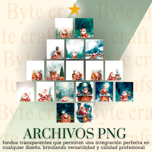 PACK SWEET SANTA. PNG  - DESCARGA DIGITAL INMEDIATA