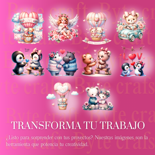 Pack Digital San Valentín: 30 Imágenes PNG de Ángeles y Diseños Románticos para Imprimir