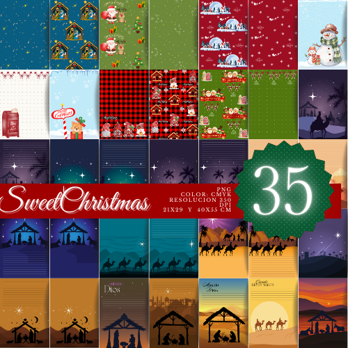PACK 40 FONDOS NAVIDAD PNG - DESCARGA INMEDIATA